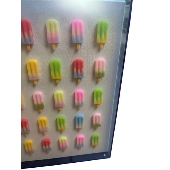 Popsicle Wall Art Modern Pop Art 3D Ice Cream Sculpture Acrylic Frame 12x12 - Picture 3 of 11